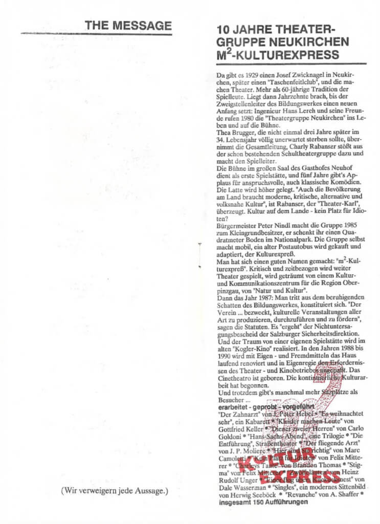 Hamlet für jedermann (September 1990)