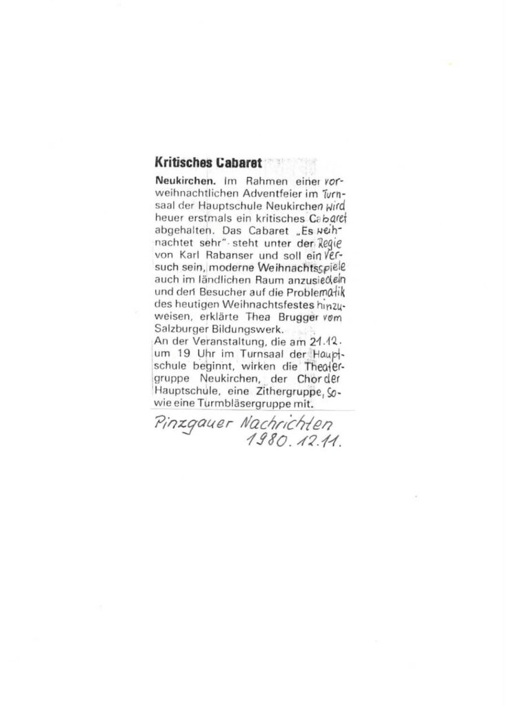Weihnachtskabarett (Dezember 1980)