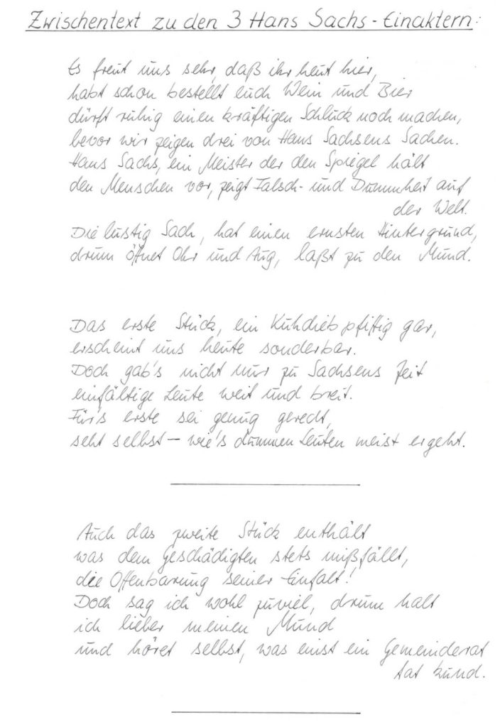 Hans Sachs Abend (Dezember 1982)