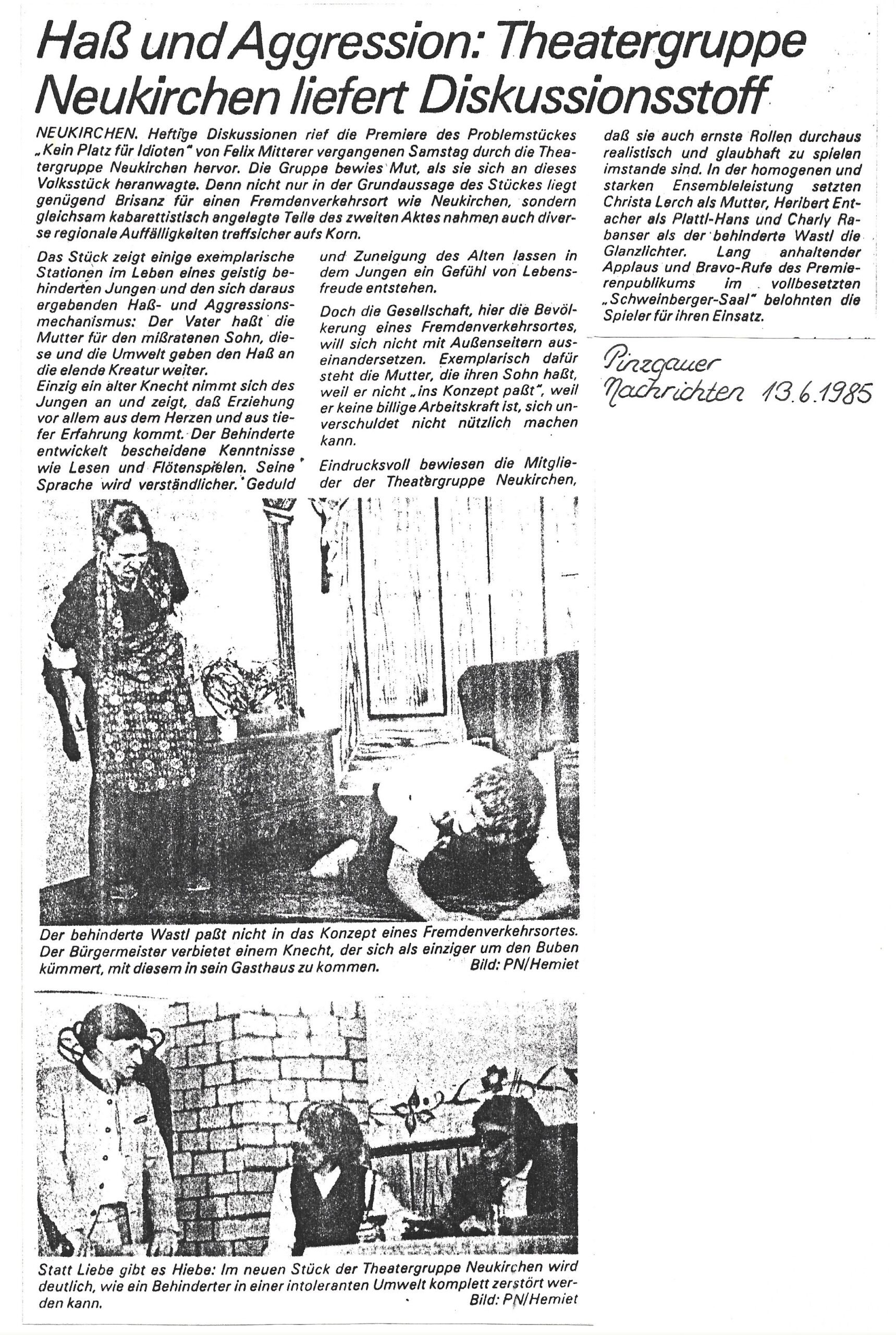 Kein Platz für Idioten (Juni 1985)
