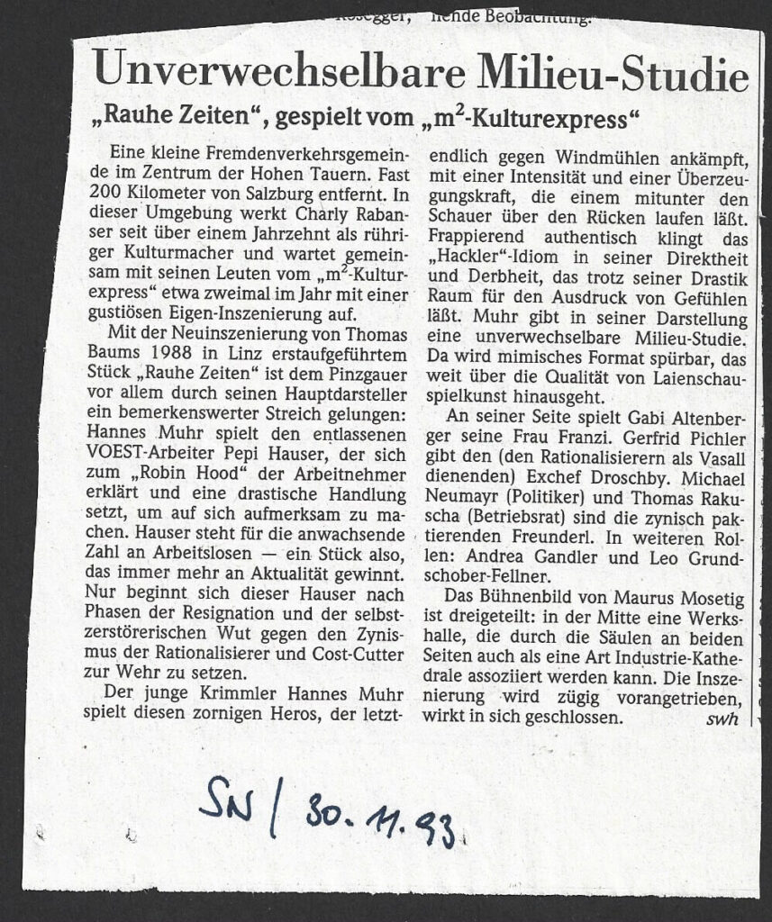 Rauhe Zeiten (November 1993)