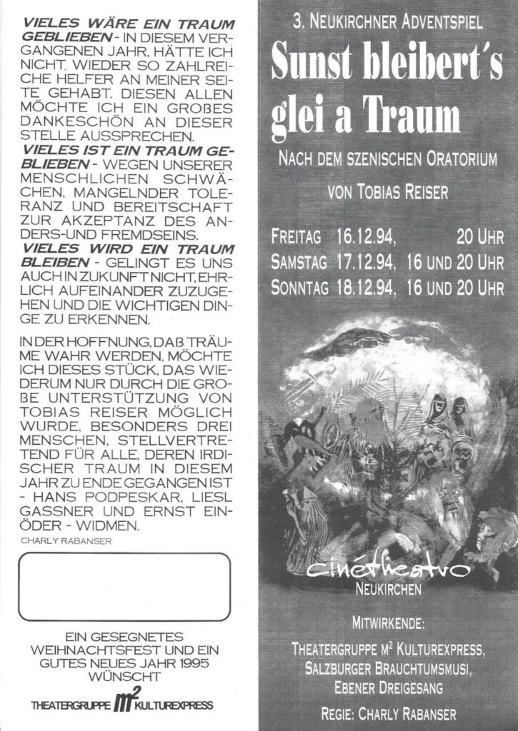 Sunst bleibert's glei a Traum (Dezember 1994)