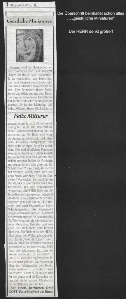 Krach im Hause Gott (Februar 1997)