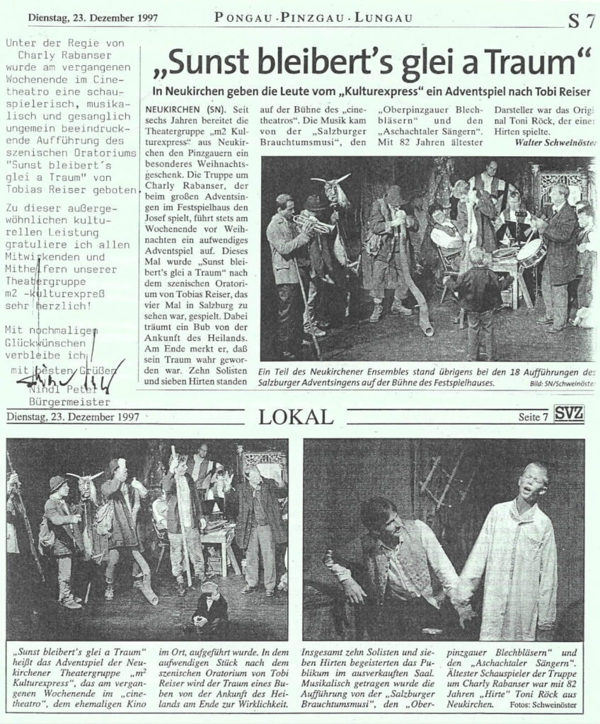 Sunst bleibert's glei a Traum (Dezember 1997)