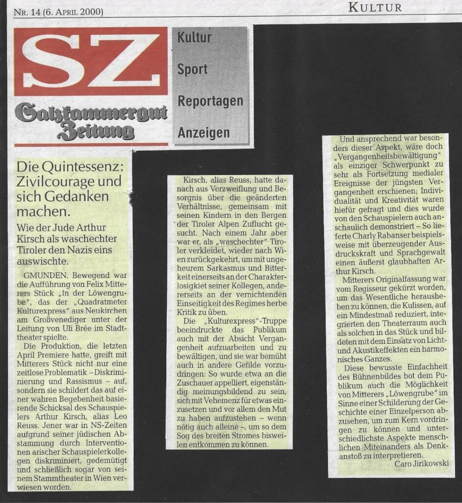 In der Löwengrube (Februar 1999)