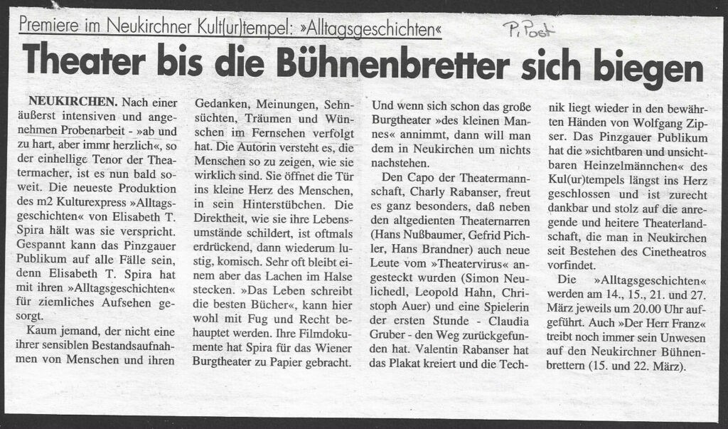 Alltagsgeschichten (März 2001)