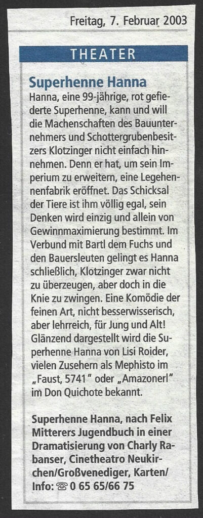 Superhenne Hanna (Dezember 2002) Superhenne Hanna (Dezember 2002)