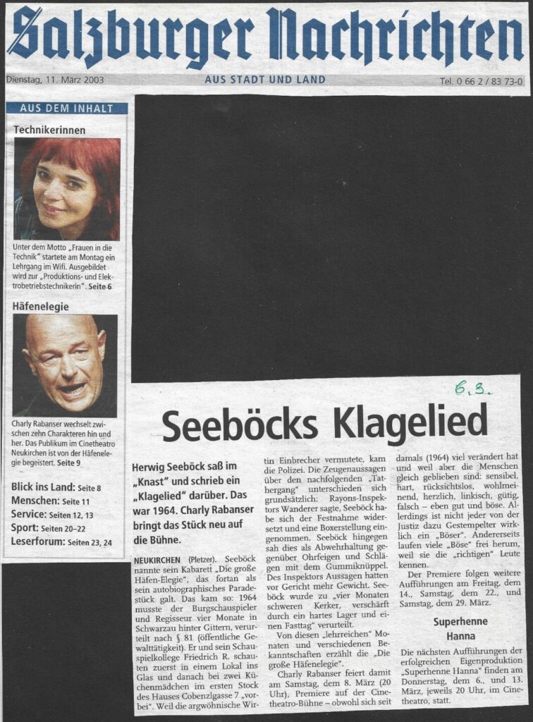 Die große Häfenelegie (März 2003)