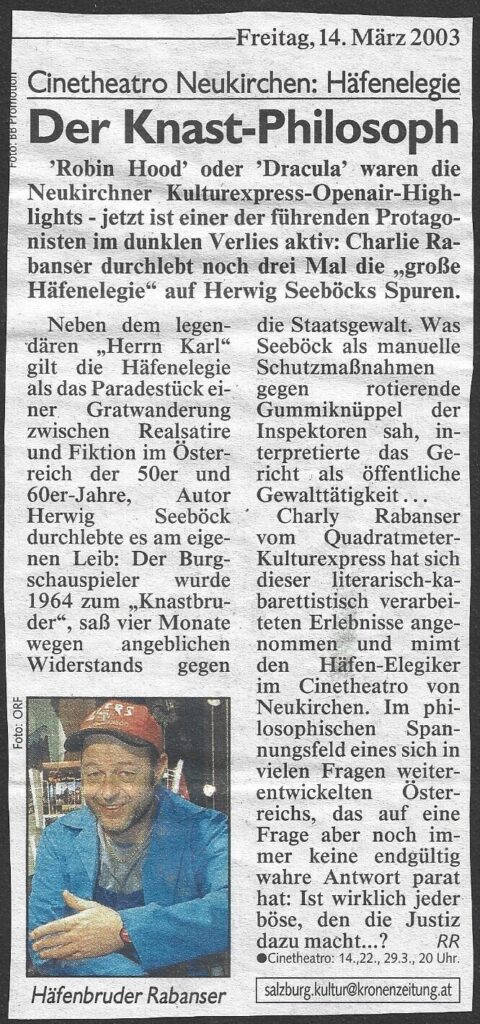 Die große Häfenelegie (März 2003)