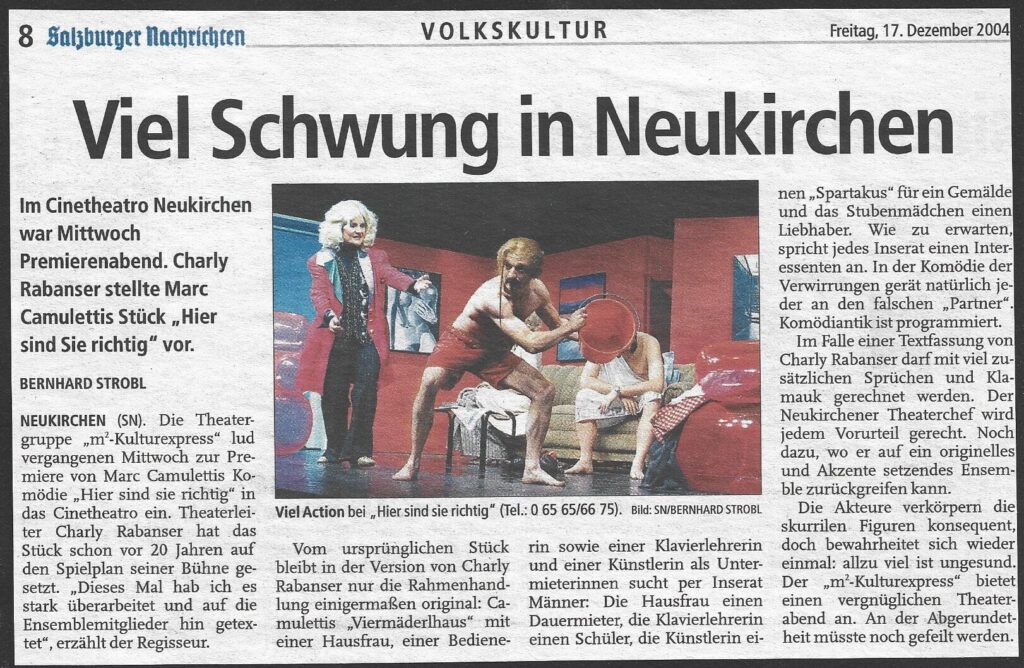 Hier sind Sie richtig (Dezember 2004) Hier sind Sie richtig (Dezember 2004)