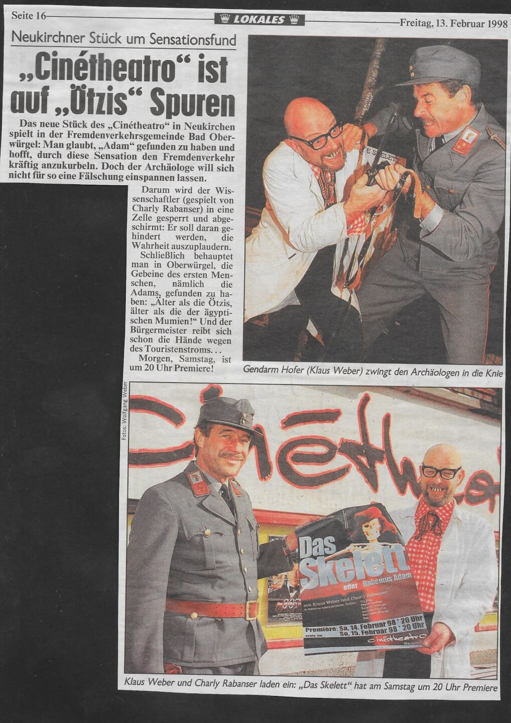 Das Skelett oder Habemus Adam (Februar 1998)