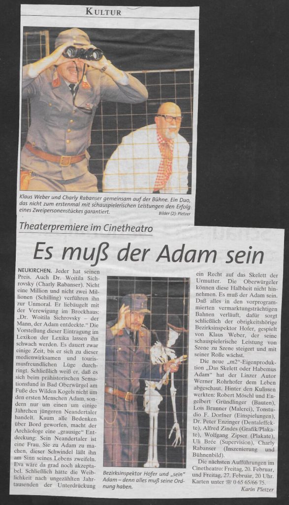 Das Skelett oder Habemus Adam (Februar 1998)