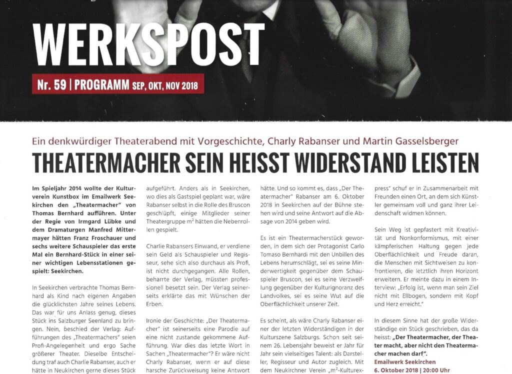 Der Theatermacher ... Der Theatermacher ...