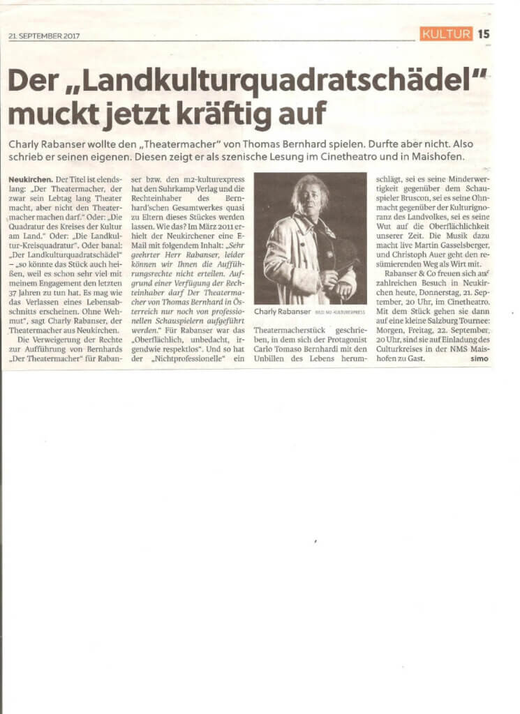 Der Theatermacher ... Der Theatermacher ...