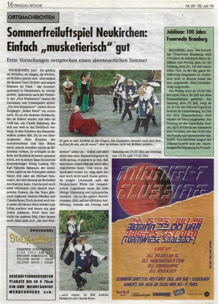 Die 3 Musketiere (Juli 1998)