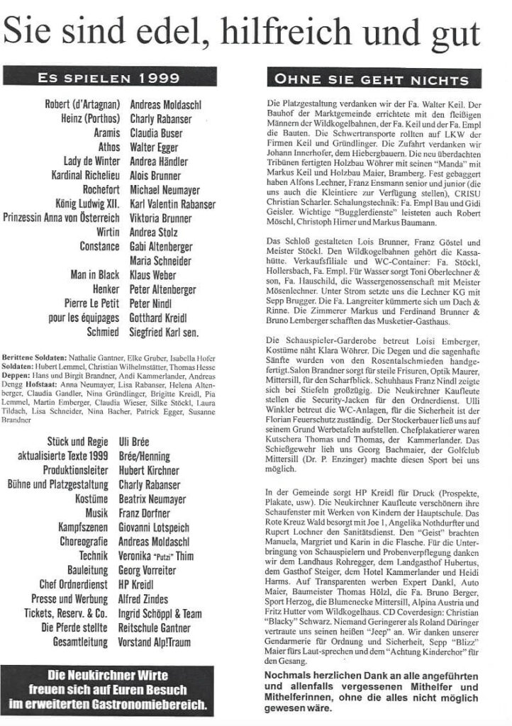 Die 3 Musketiere II (Juli 1999)