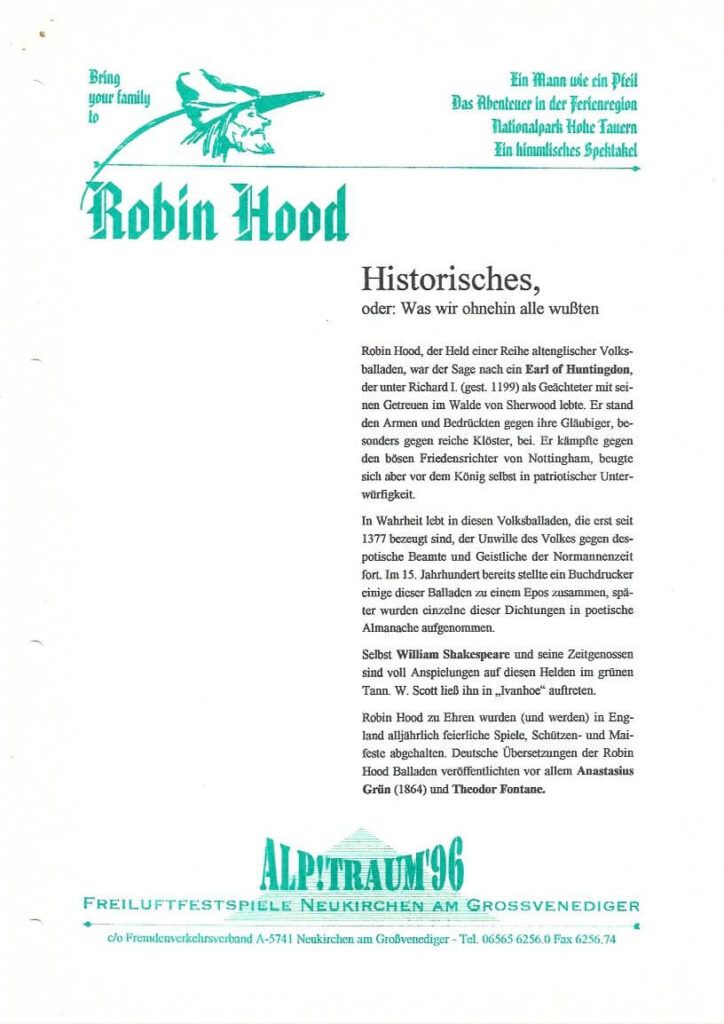 Robin Hood (Juli 1996) Robin Hood (Juli 1996)