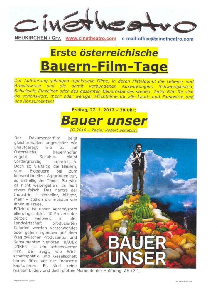 Bauernfilmtage 2017 - 2019 Bauernfilmtage 2017 - 2019