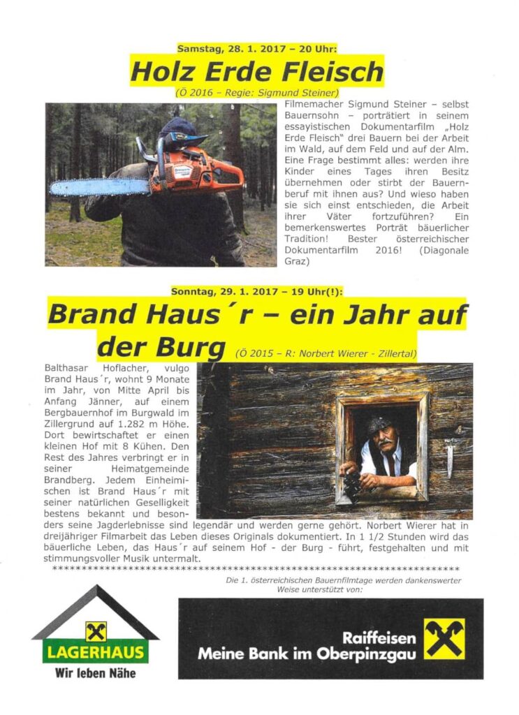Bauernfilmtage 2017 - 2019 Bauernfilmtage 2017 - 2019