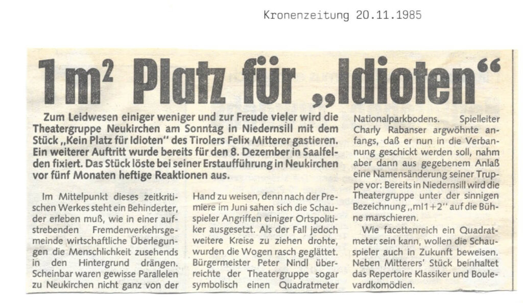 Kein Platz für Idioten (Juni 1985)