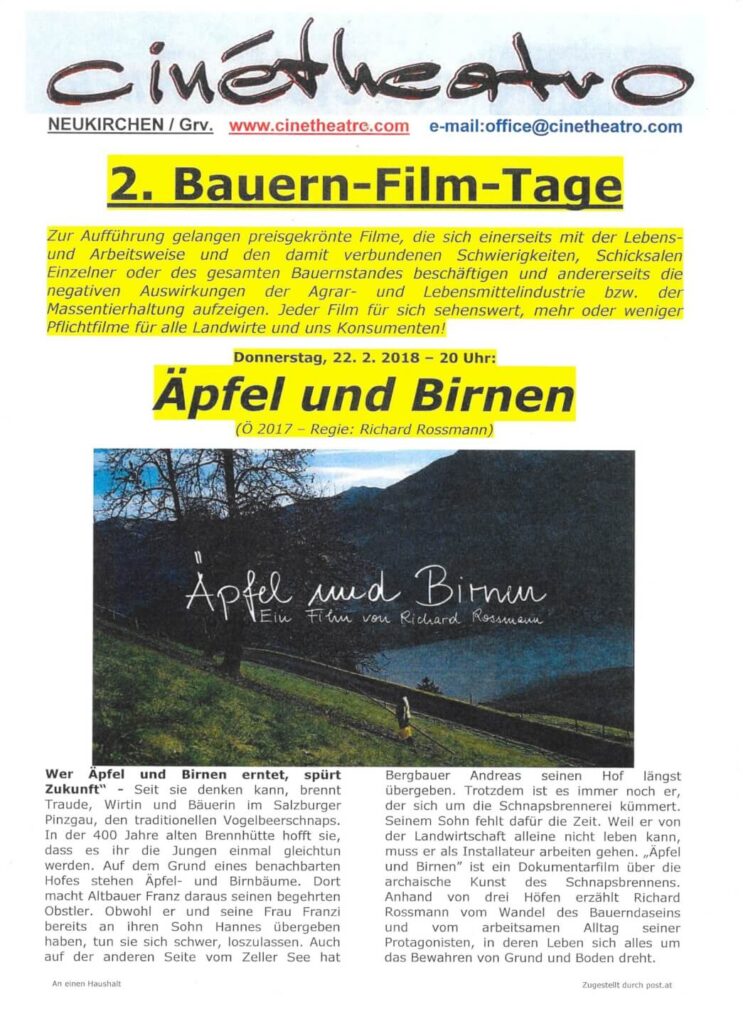 Bauernfilmtage 2017 - 2019 Bauernfilmtage 2017 - 2019